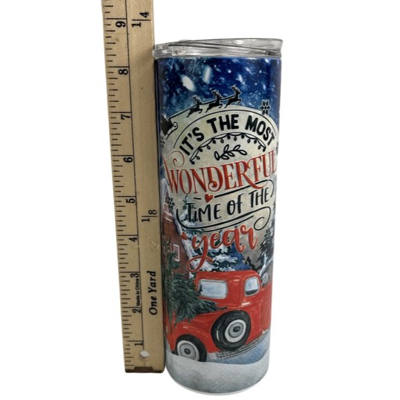 Skinny Tumbler 20oz It's The Most Wonderful Time of The Year Christmas Country - Picture 7 of 10